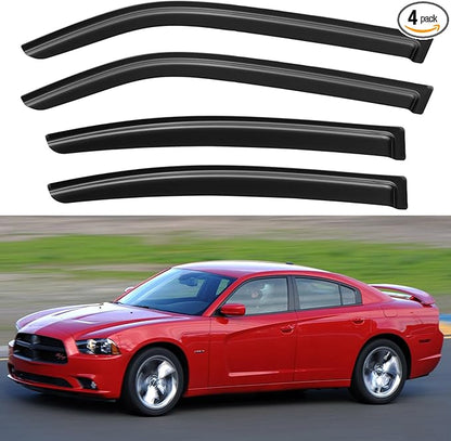 Window Visors Rain Guards for 2006 2007 2008 2009 2010 Dodge Charger, Out-Channel Window Vent Wind Deflectors Visors Shades for 06-10 Charger