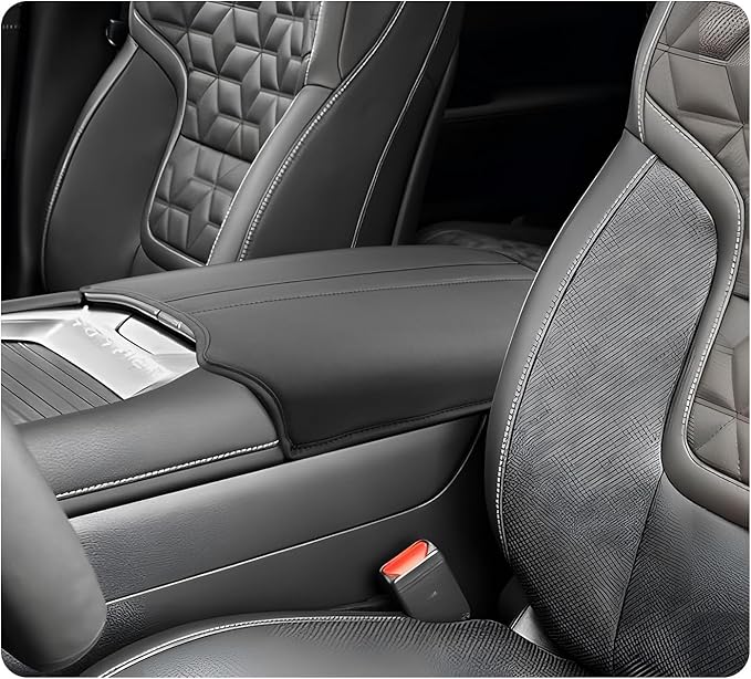 LUWU Center Console Cover Compatible with 2025 Nissan Armada Accessories 2025 Armada SV/SL/Platinum Armrest Cover Armrest Console Cover (Thin Black)