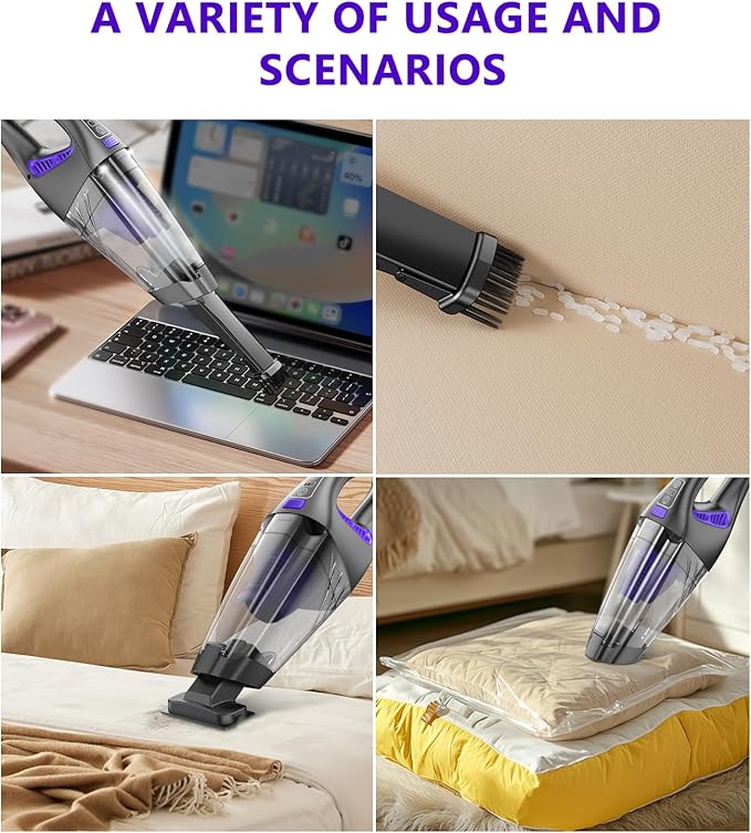 Handheld Car Vacuum Cordless, 18000Pa 160W Car Vacuum Cleaner,30Min Powerful Hand Held Vacuum Cordless Portable Vacuum Cleaner