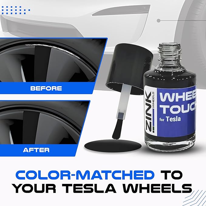 Premium Tesla Wheel Curb Rash Repair Kit for Model S 19-inch Grey Tempest Rims - DIY Kit with Color-matched Touch Up Paint - Made in USA
