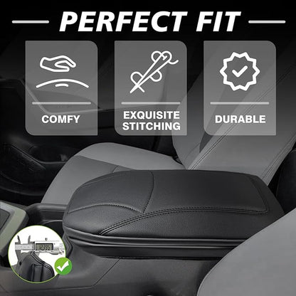 Muslogy Center Console Armrest Cover Compatible with Toyota RAV4 2019-2025 Comfort Armrest Pad Arm Rest Cushion Vegan Leather Protector 1-Inch Extra Thick