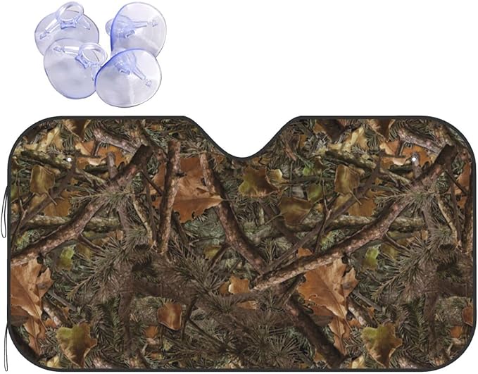 Camouflage Hunting Car Windshield Sunshade Front Window Sun Visor Protector Foldable Shield Cover for Truck SUV