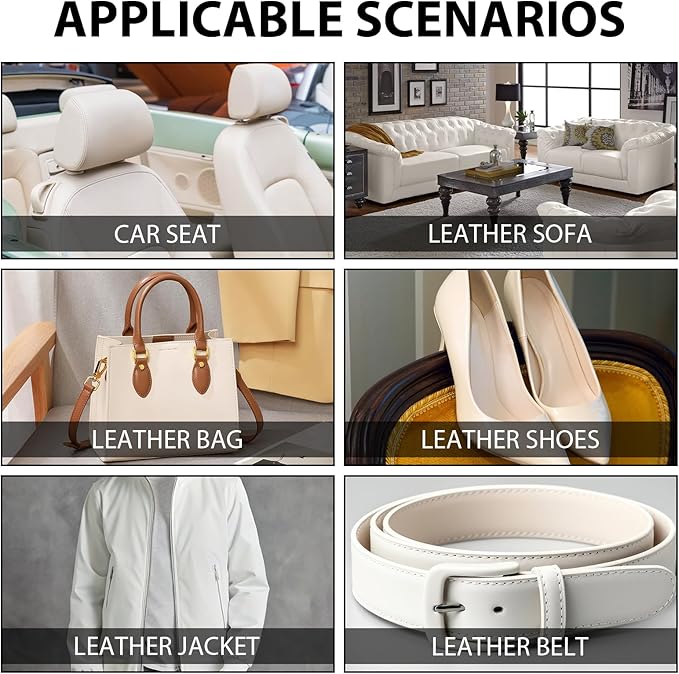 Leather Repair Kit,Car Seats, Sofa,Jacket & Purse - Repairs Burn Holes,Scratches,Tears - Restores Faux,Vinyl,Artificial and Real Leather (Beige)