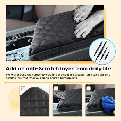 LFOTPP 2024 XC60 Armrest Cover for XC60 (2018-2024) Center Console Cover for 2018-2021 2022 2023 2024 XC60 Arm Rest Cover Interior XC60 Accessories 2024 XC60 Console Leather Anti-Scratch Waterproof
