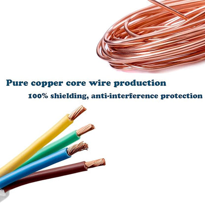 34FT Backup Camera Extension Cable - 4Pin Aviation Video Cable for Car Rear View Camera Systems