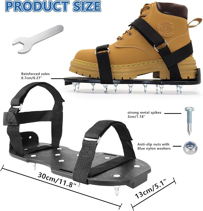Epoxy Shoes, Fully Assembled Gunite Spiked Shoes with 3/4" Short Spikes for Epoxy Floor Coating, Self-Leveling Floor, Epoxy Garage Floors, Overlays, Cover Installation