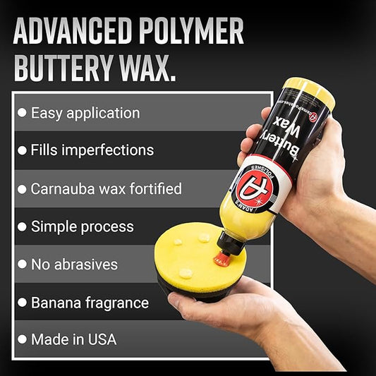 Adam's Polishes Buttery Wax (16oz) - Premium Infused Carnauba Liquid Wet Car Wax For Shine, Polish & Top Coat Paint Protection | Car Wash Enhancer & Clay Bar Lubricant | Car Boat Motorcycle