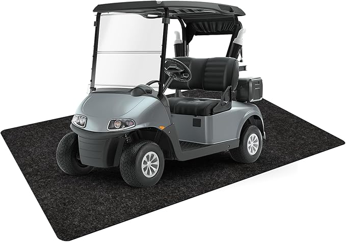 Golf Cart Parking Mat 4.9 ft × 9.1 ft Garage Floor Mat Oil Absorbent Waterproof Rubber Backing Layer Floor Protective Pad from Spills, Drips, Splashes and Stains