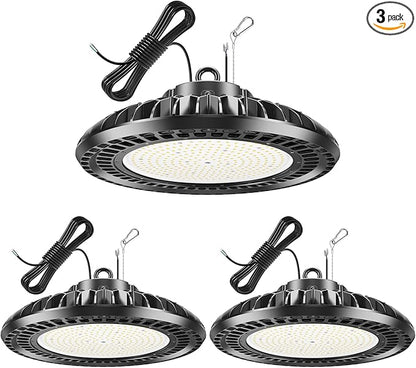3 Pack 500W LED High Bay Light 72,500LM DLC ETL Listed Industrial Grade UFO Light Dimmable IP65 Waterproof 5000K Commercial Bay Lighting for Warehouse Garage Factory 110V 120V