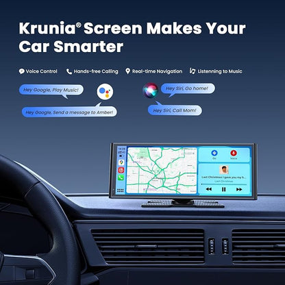 9.26" Wireless Portable Car Play Screen for Apple CarPlay & Android Auto, OTA Updates, Backup Camera, Mirror Link, 5.0 Bluetooth, Voice Control, GPS Navigation, FM