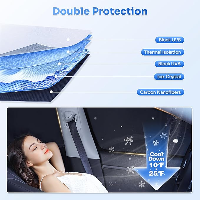 Sunshades for 2025 2026 Kia K4 Accessories Windshield Sun Shade Side Rear Window Shade Cover Sun Visor Shield Privacy Protection for Camping Keep Vehicle Cool Black 7PCS