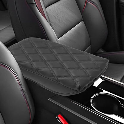 SXCY for 2025 Chevy Equinox Armrest Cover Pad for Equinox 2025 Center Console Armrest Cover 2025 Equinox Center Console Cover 2025 Equinox Middle Console Cover (Adding Pad 2-Line Rhombus Style)