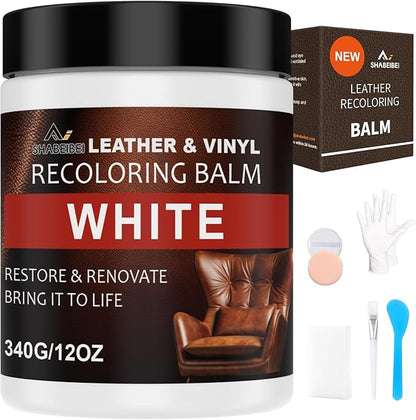 Leather Scratch Repair Balm-Leather Color Restorer for Couches Leather Scratch Remover for Carseat Boots Leather Couch Scratch Repair Couches (White)