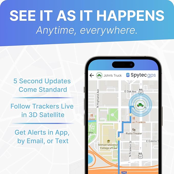Spy Tec Mini GPS Smart Tracker for Vehicles, Cars, Trucks, Up to 14 Day Battery Life, Small GPS Tracking Device for Kids, Unlimited Updates, Worldwide Real-Time Tracking, USA Made Tech, Low Cost Plan