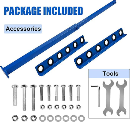 Vertical Hand Rack for Enclosed Landscaping Truck Trailer Garage or Shed Walls Holds 6 Tools for Shovels, Rakes, Hoes, Open Trailer Storage, 1 Pack (Blue)