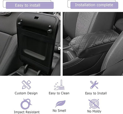 LUWU 2025 Kicks Center Console Cover Compatible with 2025 Nissan Kicks Accessories 2025 Kicks S/SV/SR Armrest Cover Armrest Console Cover (Thick Black)