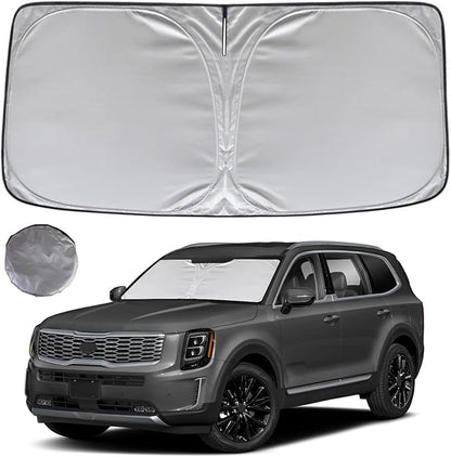 KAYZT Windshield Sun Shade for 2020-2025 Kia Telluride Foldable Sunshade SUV Front Window Custom Fit Car Accessories