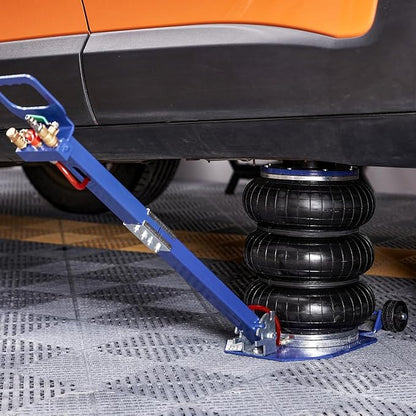 VEVOR Air Jack, 3 Ton/6600 lbs Triple Bag Air Jack, Airbag Jack with Six Steel Pipes, Lift up to 17.7", 3-5 s Fast Lifting Pneumatic Jack, with Adjustable Long Handles for Cars