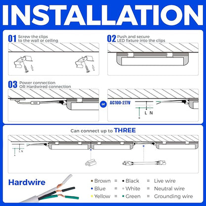 Barrina 8FT LED Shop Light, 100W 15000LM 5000K, Clear Cover Linkable LED Tube Lights, V Shape Integrated T8 Lighting, Ceiling Lights for Garage, Warehouse, Workshop, ETL Listed,10 Pack