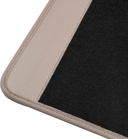 BDK carXS Fresh Two-Tone Carpet Floor Mats, Tribal Tattoo Design with Vinyl Trim for Car Sedan Truck SUV, Front & Rear Set of 4, Beige