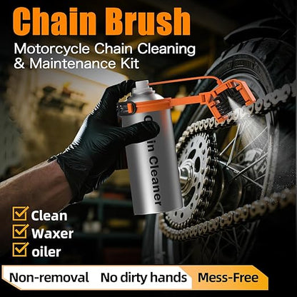 Motorcycle Chain Cleaning Kit, Motorcycle Chain Cleaning & Lubrication Kit, Compatible with Motorcycles, Streetbikes & Motorsport Bikes, Chain Oiler Tool with Applicator for 428/520/525/530 Chains