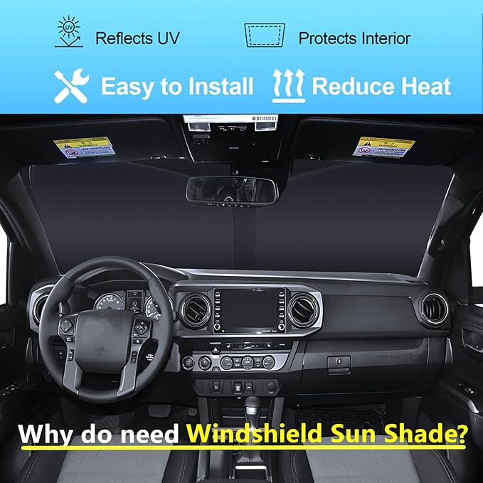 Windshield Sun Shade for Altima 2019-2025 Custom Fit Foldable Front Window Sunshade Sun Visor Protector Block UV Rays Keep Your Car Cooler for