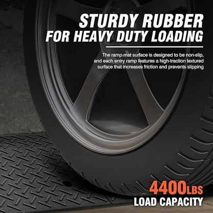 DNA MOTORING 1pcs 5.7" Rise Rubber Curb Ramp Heavy Duty Loading Driveway Ramp Threshold Ramp 38.6 in L x 14.8 in W x 5.7 in H for Loading Dock, Warehouse, Wheelchair, Motorcycles, Cars, TOOLS-00647