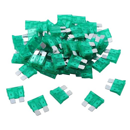 100 Pack Auto Fuses 30 AMP ATC/ATO Standard Regular Fuse Blade 30A Car Truck Boat Marine RV