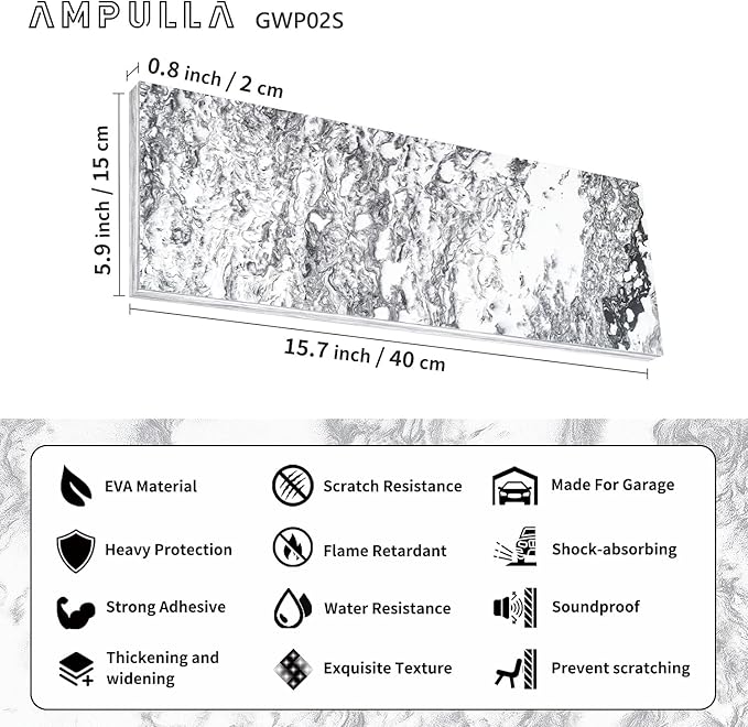 GWP02S Garage Wall Protector Car Door Protectors Bundle (Black & Marble Grain & Wood Grain 14-Pack)