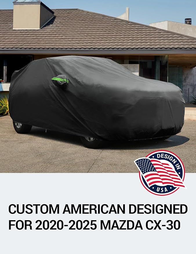 Proadsy 2025 Upgrade Car Cover Custom Fit for 2020-2025 Mazda CX-30, Waterproof All Weather for Automobiles, Full Exterior Cover Rain Snow Sun Protector Indoor Outdoor Car Cover