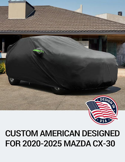 Proadsy 2025 Upgrade Car Cover Custom Fit for 2020-2025 Mazda CX-30, Waterproof All Weather for Automobiles, Full Exterior Cover Rain Snow Sun Protector Indoor Outdoor Car Cover