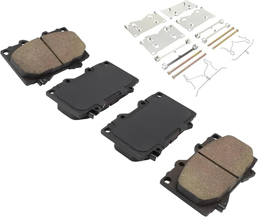 Premium Ceramic Front Brake Pads (1001-0772C) Compatible with Lexus LX470 1998-2007, Toyota Land Cruiser 1998-2007