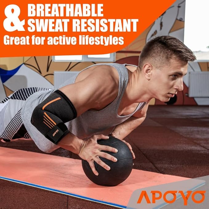 APOYO Elbow Brace for Tendonitis and Tennis Elbow, Compression Sleeve for Arthritis, Workouts, Reduce Joint Pain During Fitness Activity (XX-Large)