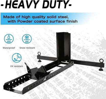 KUAFU Motorcycle Wheel Chock Stand Upright 1800 LBS, Wide Range 3“ to 5” Support Adjustable Heavy Duty Motorcycle Stand Front Wheel Tire Chock for Trailer/Truck/Garage Power Coated Steel