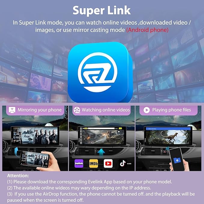 2025 Carpuride Wireless Carplay & Android Auto with Dash Cam - 10.26 Inch HD IPS Touch Car Play Screen for Car, 4K Front & 1080P Rear Camera, Loop Recording, Bluetooth Audio, Mirror Link, GPS, Siri