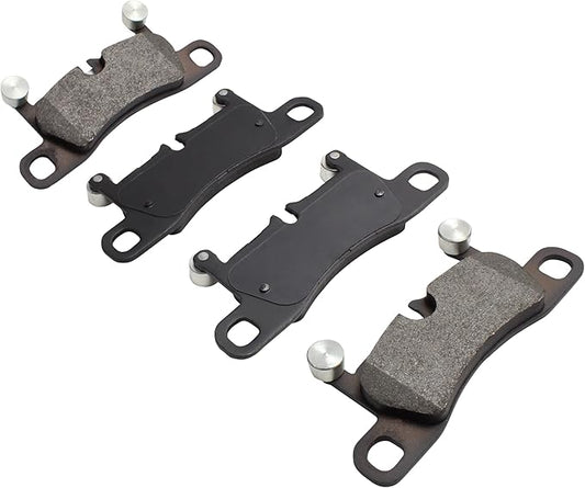 Premium Semi-Metallic Rear Brake Pads (1001-1655M) Compatible with Porsche 911 2015-2016, Porsche Boxster 2016-2016, Porsche Cayenne 2019-2020