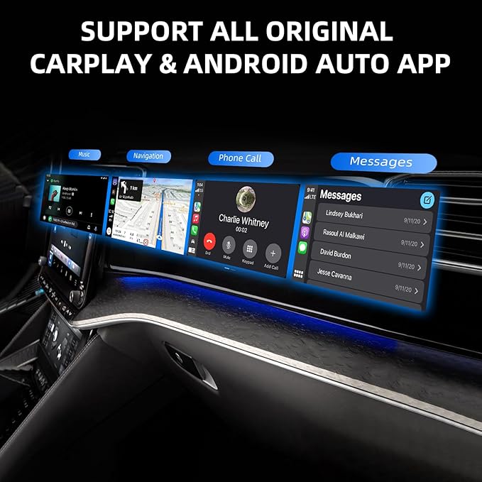 Mini Wireless CarPlay Adapter for iPhone, 2 in 1 CarPlay and Android Auto Wireless Adapter for Cars, Plug & Play, Fast Connection for Android 11+ and CarPlay iOS 10+