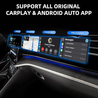 Mini Wireless CarPlay Adapter for iPhone, 2 in 1 CarPlay and Android Auto Wireless Adapter for Cars, Plug & Play, Fast Connection for Android 11+ and CarPlay iOS 10+