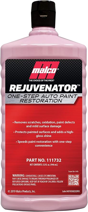 Malco Paint Rejuvenator - One Step Automotive Paint Restoration/Clear Coat Scratch and Swirl Remover/Re-Shine Old, Aged Paint to Look New / 32 Fl Oz (111732)