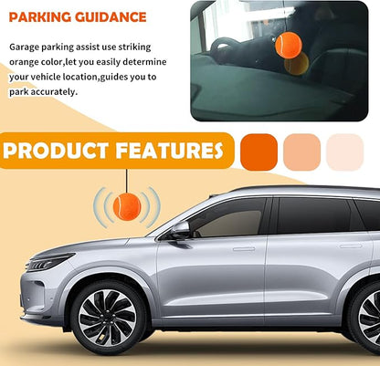 2PCS Garage Parking Aid,Height Adjustable Garage Parking Sensor for Guided Garages Parkings,Fashion Tennis Garages Car Stop Indicator for Avoiding Collisions Cars Accessories (Orange/2PCS)