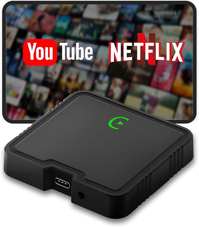 Wireless Carplay Adapter 2025 Ai Box for iPhone & Android Auto with Netflix YouTube Supports TF card Dongle Plug and Play Easy Setup Carplay Video entertainment box for iOS 10+ and cars after 2015 Car