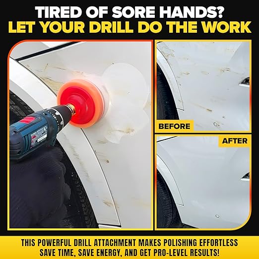 Carfidant Scratch and Swirl Remover - Car Scratch Remover for Vehicles Paint - Polishing Compound for Cars - Paint Restorer Kit with Pad, Microfiber and Drill Attachment