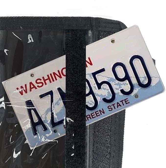 License Plate Holder with Hanging Strap, Test Drive Tag Bag, Dealer Plates License Frame Cover, for Car SUV Truck (Black, 1)