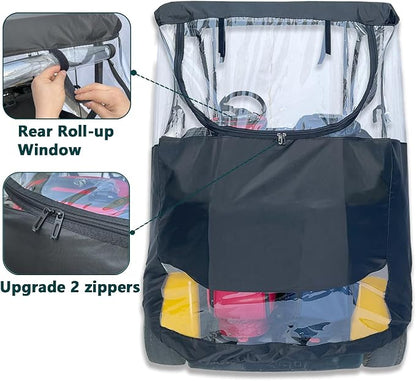 Golf Cart Enclosure Fit for EZGO TXT EZGO RXV 2 Passenger 2-Person Seaters Waterproof Transparent Driving Rain Enclosure Cover 4-Sided Clear Window Roll-up Zipper Door Black