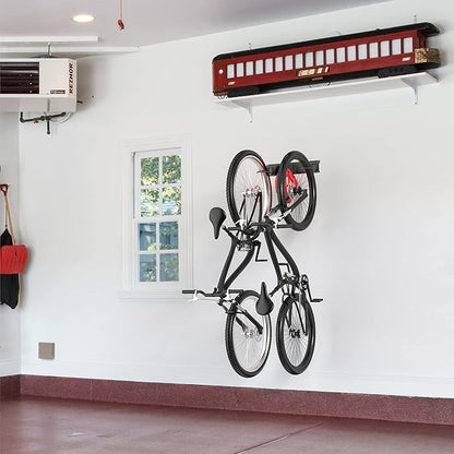 Ultrawall Bike Rack, Garage Bike Rack Wall Mount for 2 Bicycle and 1 Helmet, Heavy Duty Bike Storage for Home Space Saving Holds Up to 100lbs