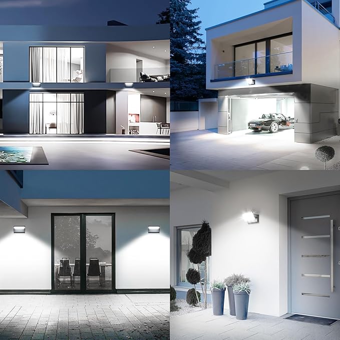 40W Outdoor Wall Light 360 °Rotatable Led Wall Pack Light, 5000K 4000LM Super Bright Wall Mount Lights, Waterproof Self-Developed Security Exterior Flood Lighting for Yard House 2Pack ﻿