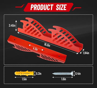 Jack Stand Wall Mount Organizer: Jack Stands Holder Storage Rack Mount - Fit for 2 & 3 Ton Jack Stand (2 Pack - Red)