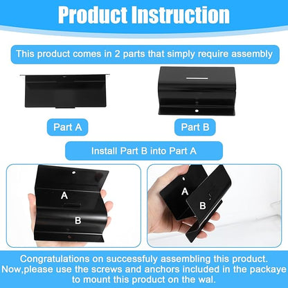 Heavy Duty Ladder Hooks for Garage Wall 4 Pack Black Ladder Hanger Garage Wall Hooks for Ladder, Wheelbarrow, and Tools