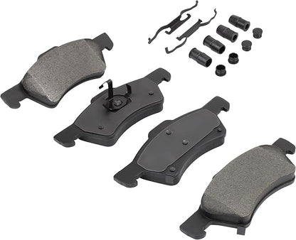 Premium Ceramic Front Brake Pads (1001-0857C) Compatible with Chrysler Town & Country 2001-2007, Chrysler Voyager 2003-2008, Dodge Caravan 2001-2007, Dodge Grand Caravan 2001-2007