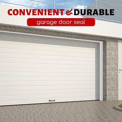 Garage Door Seal Top and Sides Seal Strip, 40FT Universal Garage Door Weather Stripping, Durable Garage Door Bottom Seal Replacement with Adhesive Backing and Screws (White, 40FT)